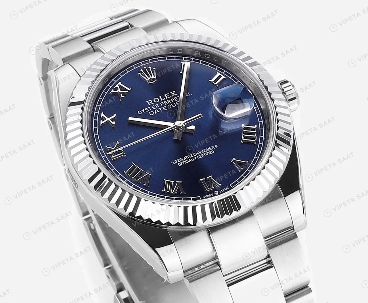 Rolex Datejust Mavi Jubilee Super Clone ETA Saat detay 7