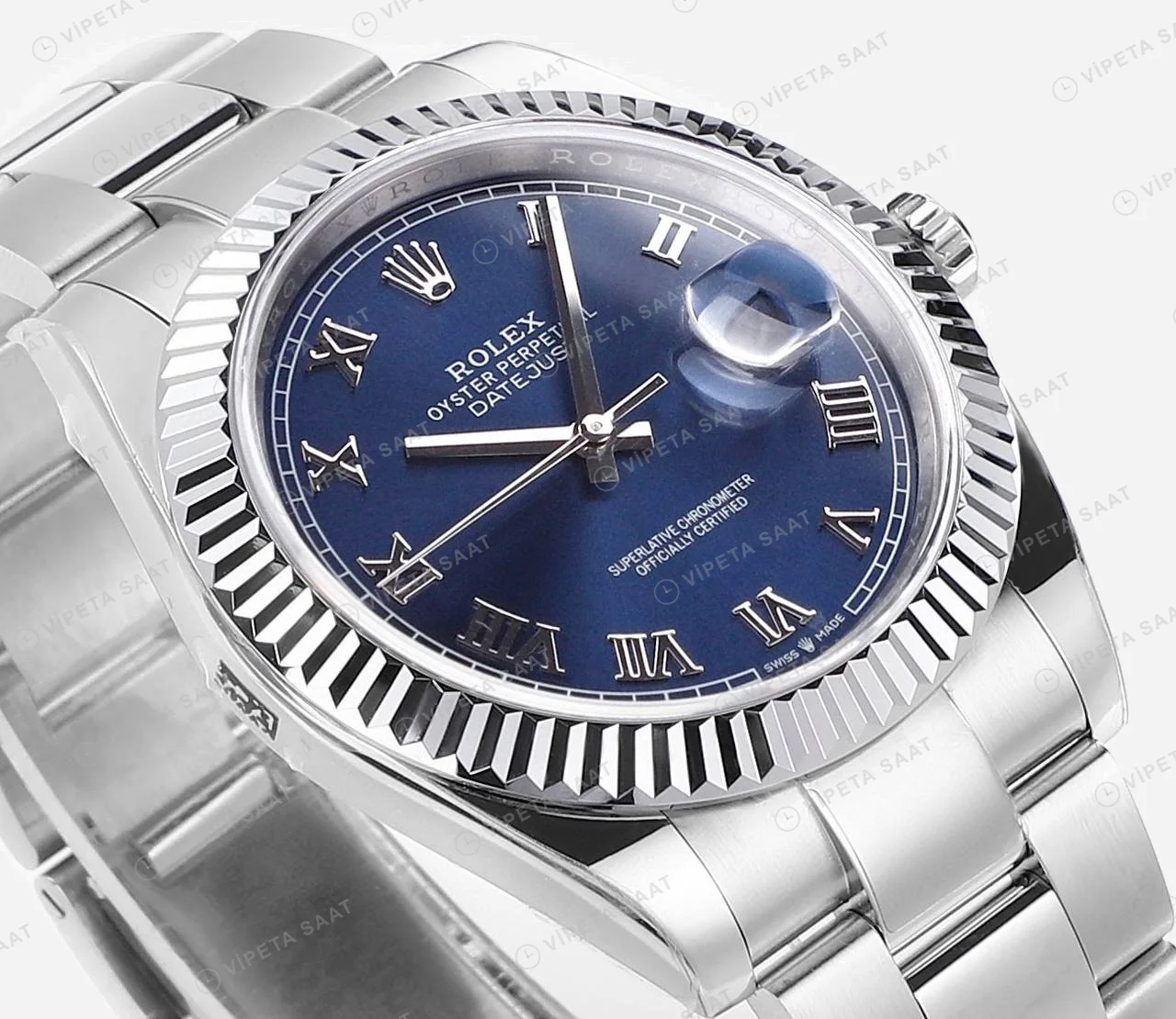 Rolex Datejust Mavi Jubilee Super Clone ETA Saat detay 9