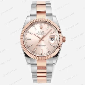Rolex Datejust 126331 Pembe 41mm Oyster 41 mm Super Clone ETA Saat karşıdan görünüm