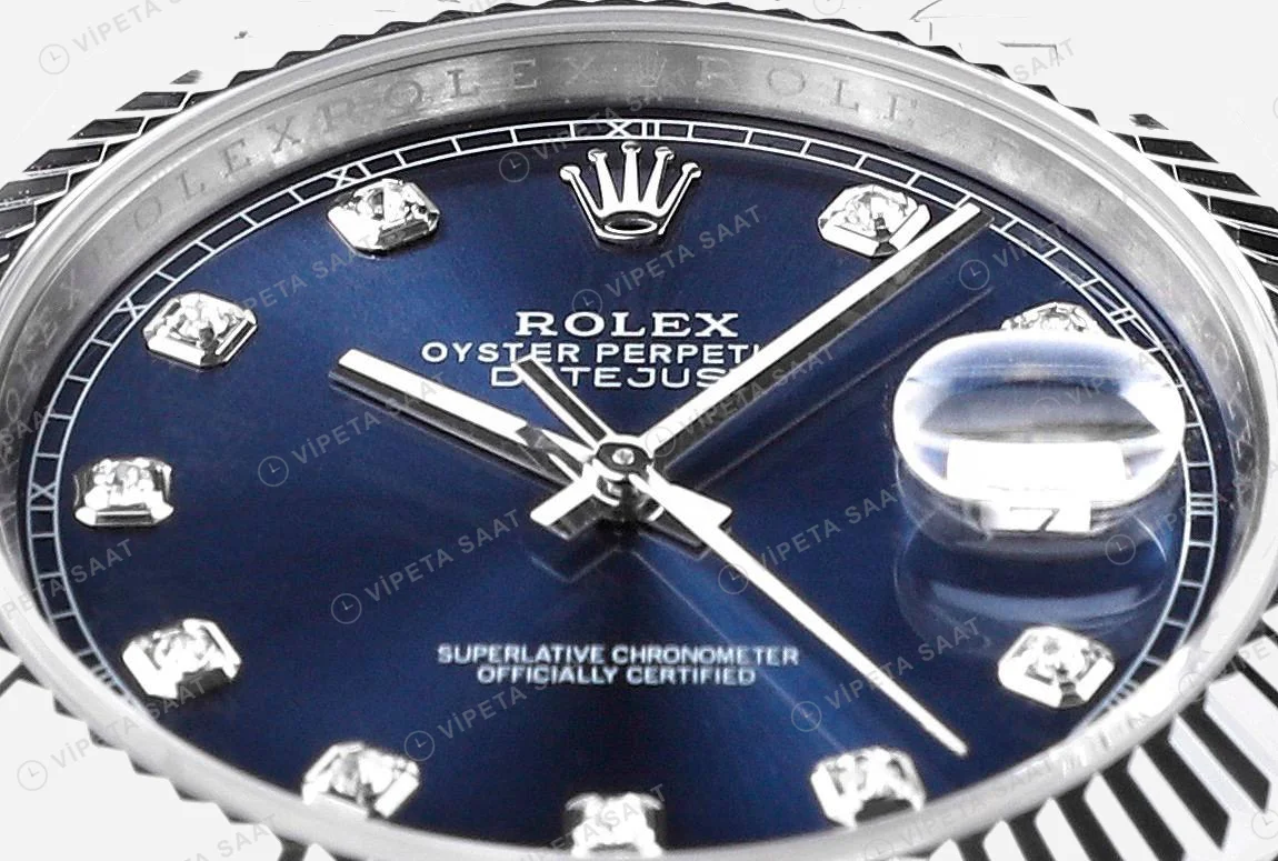 Rolex Datejust Mavi 41mm Oyster Super Clone ETA Saat detay 9