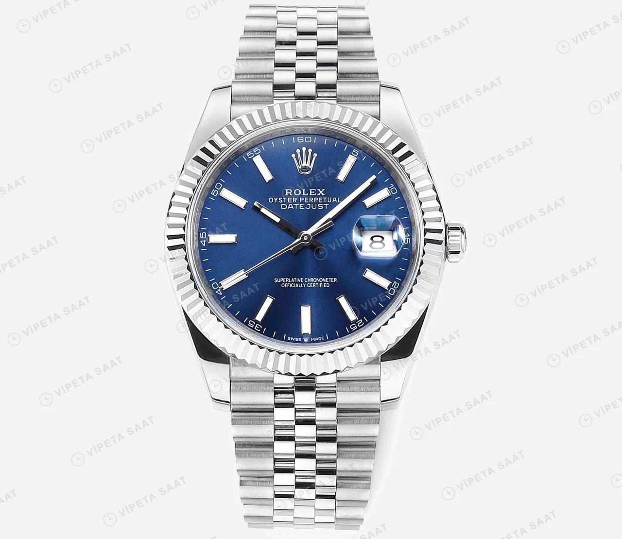 Rolex Datejust 126334 Beyaz 41mm Oyster Super Clone ETA Saat karşıdan görünüm
