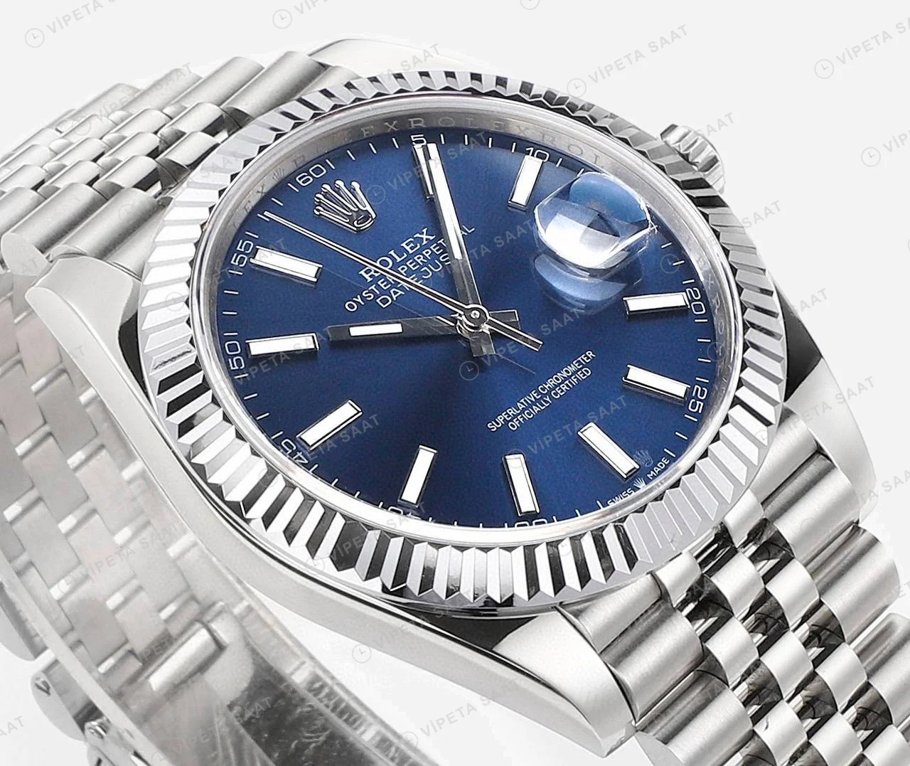 Rolex Datejust 126334 Beyaz 41mm Oyster Super Clone ETA Saat detay 3