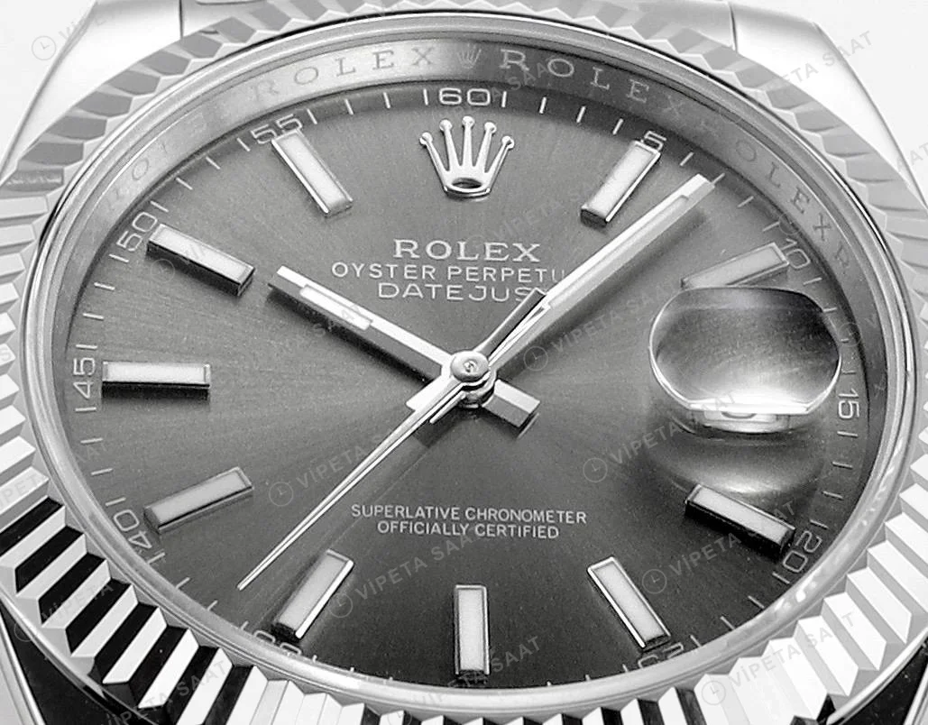 Rolex Datejust Gri 41mm Jubilee Super Clone ETA Saat detay 7