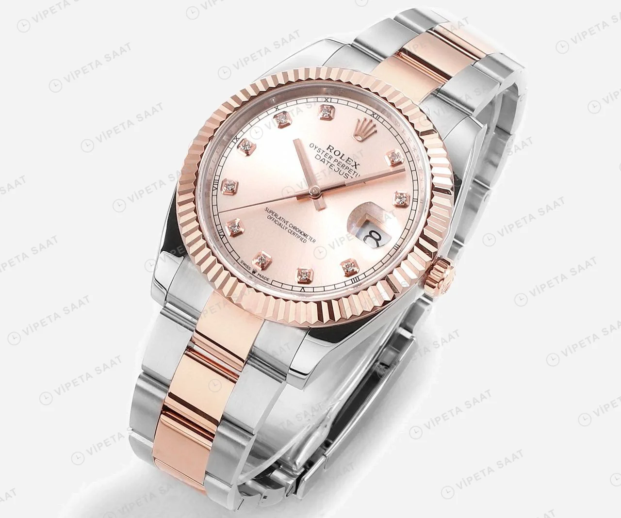 Rolex Datejust 126331 Steel Everose Gold Super Clone ETA Saat detay 7