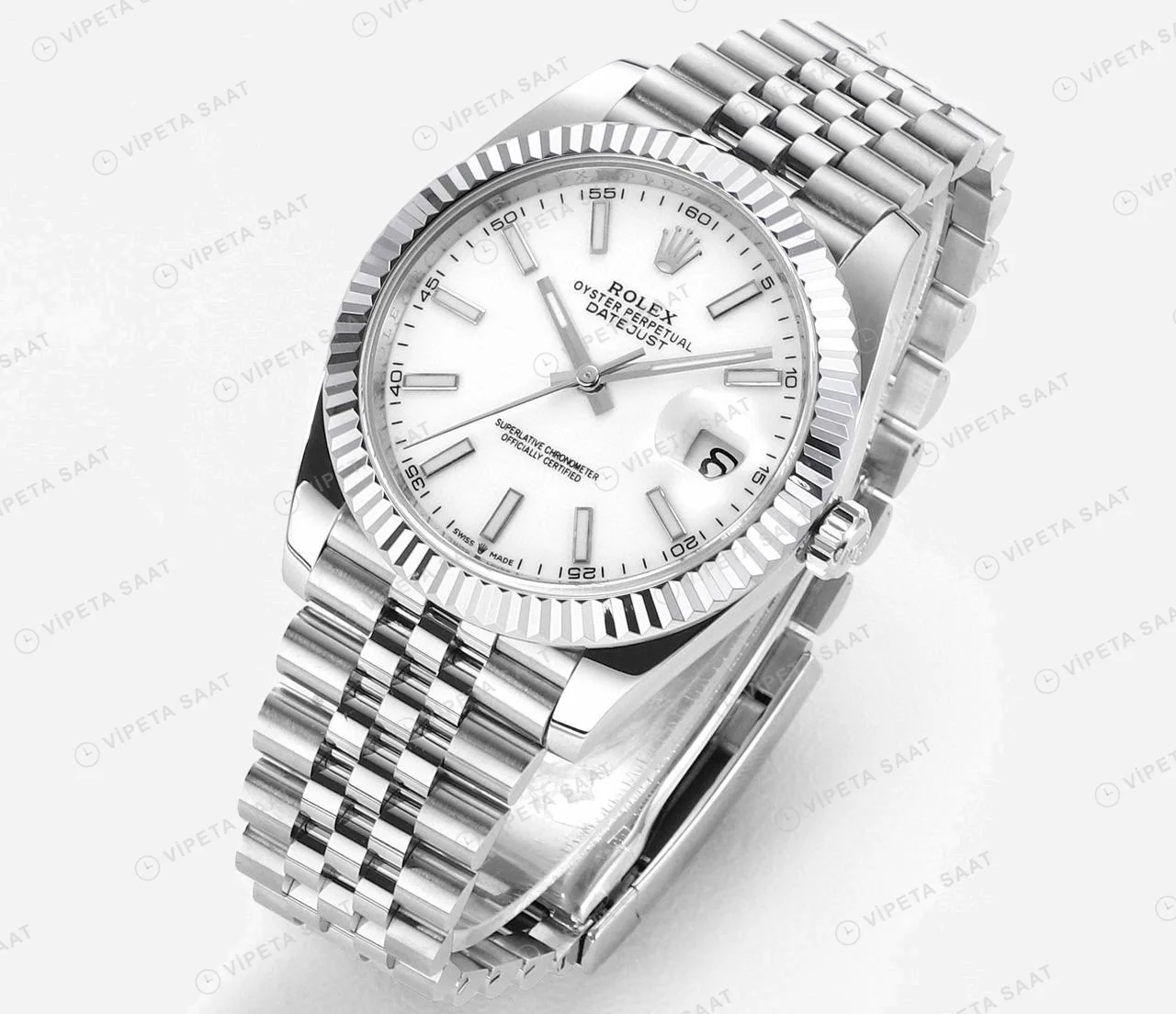 Rolex Datejust 126334 Beyaz Jubilee Super Clone ETA Saat detay 7