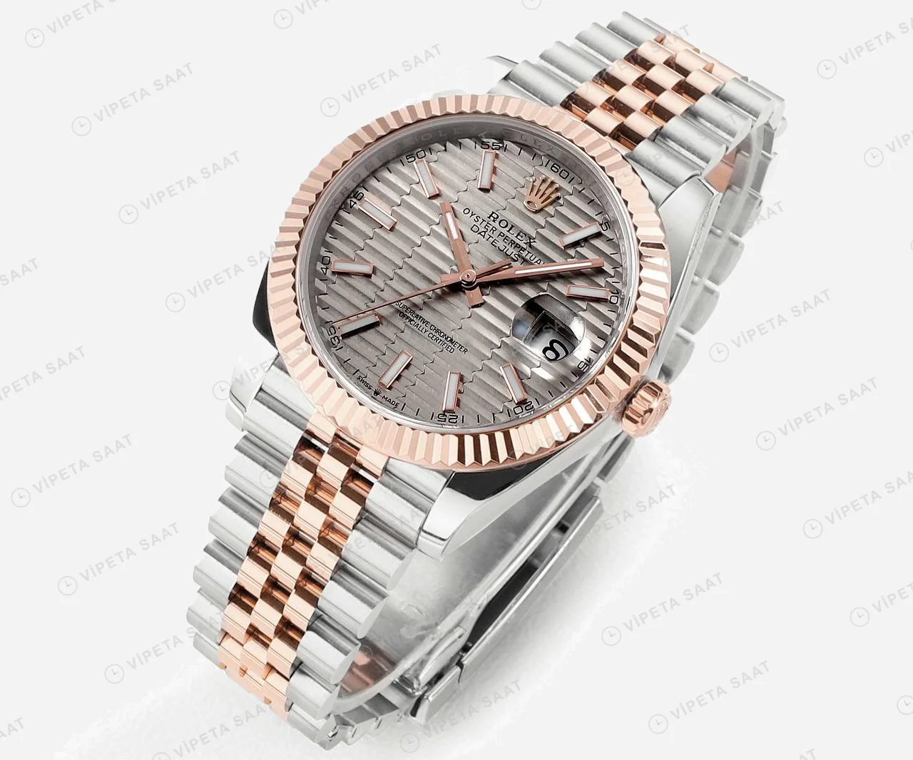 Rolex Datejust 126331 Gri 41mm Oyster Super Clone ETA Saat detay 11