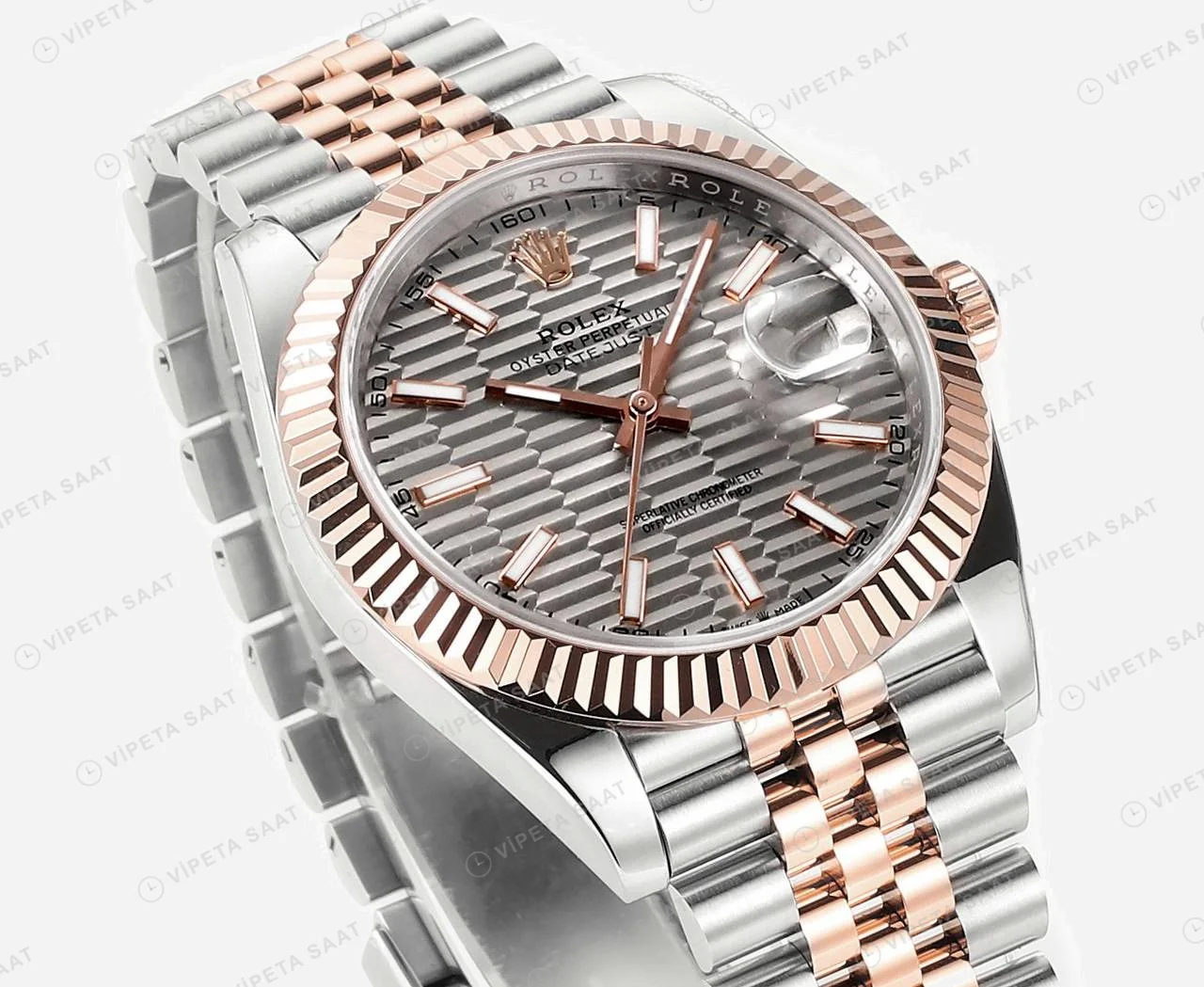 Rolex Datejust 126331 Gri 41mm Oyster Super Clone ETA Saat detay 4