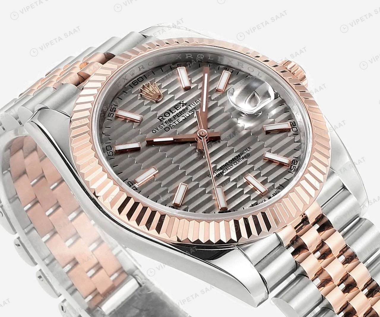 Rolex Datejust 126331 Gri 41mm Oyster Super Clone ETA Saat detay 6