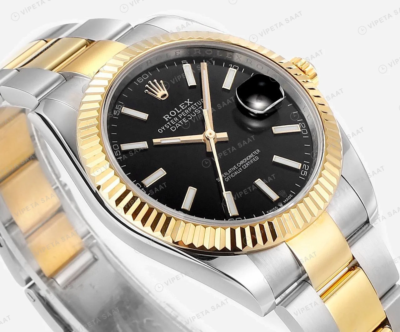 Rolex Datejust 126333 Siyah 41mm Oyster Super Clone ETA Saat detay 6