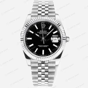 Rolex Datejust 126334 Siyah Kadran 41mm Oyster Super Clone ETA Saat karşıdan görünüm