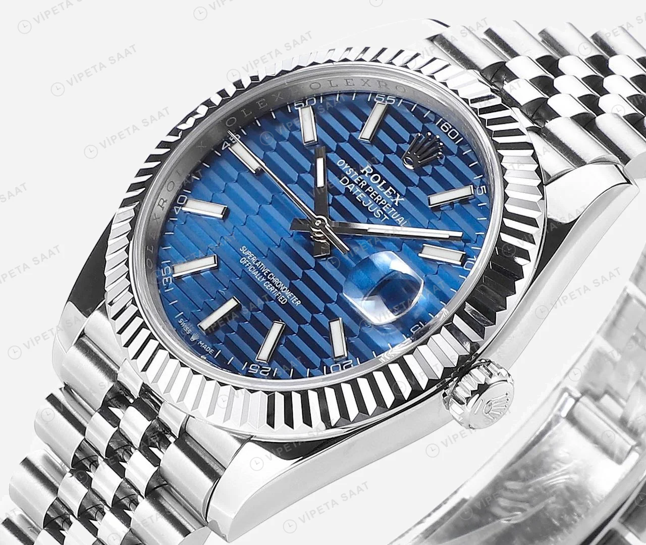 Rolex Datejust 126334 Mavi 41mm Oyster Super Clone ETA Saat detay 5