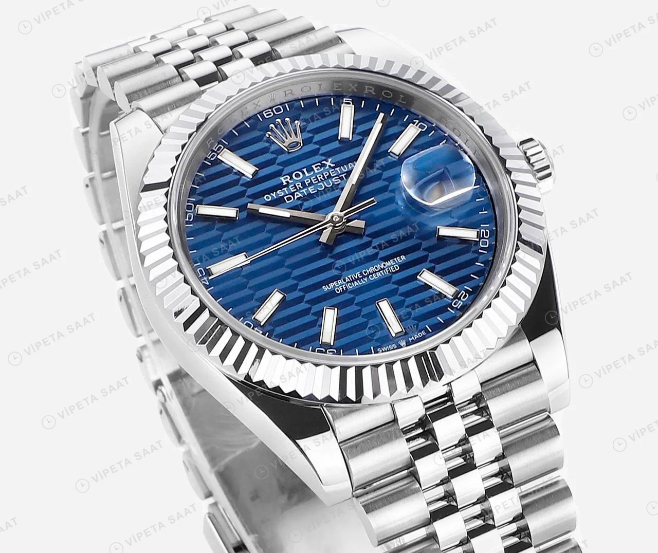 Rolex Datejust 126334 Mavi 41mm Oyster Super Clone ETA Saat detay 8