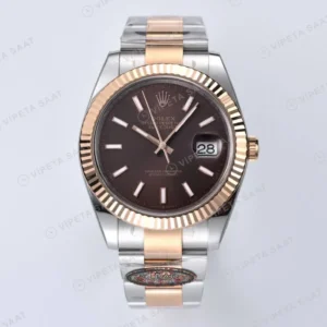 Rolex Datejust 126331 Kahve 41mm Clean Factory Super Clone ETA Saat karşıdan görünüm