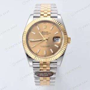 Rolex Datejust 126333 Gold Dial Sarı 41mm Super Clone ETA Saat karşıdan görünüm