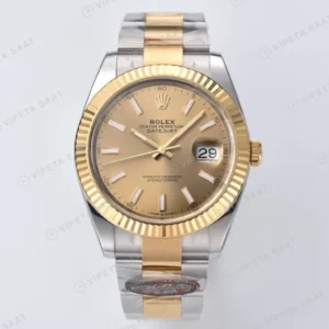 Rolex Datejust Sarı 41mm Oyster Super Clone ETA Saat karşıdan görünüm