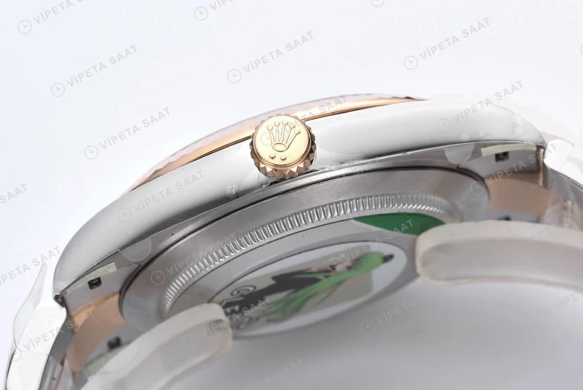 Rolex Datejust 126331 Pembe 41mm Oyster pink Super Clone ETA Saat detay 8