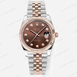 Rolex Datejust Kahve 41mm Super Clone ETA Saat karşıdan görünüm