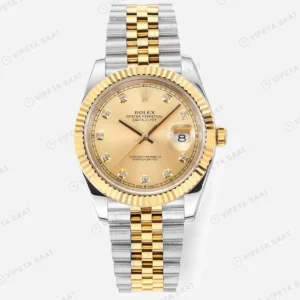 Rolex Datejust 126333 Baget Taşlı Two-Tone 41mm Oyster Super Clone ETA Saat karşıdan görünüm
