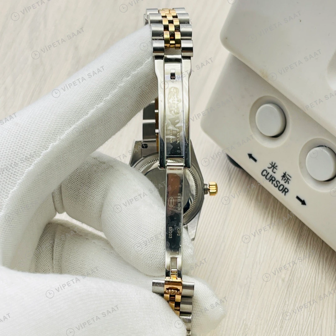 Rolex Datejust Beyaz Kadran Çelik Gold 31mm Super Clone ETA Eta Saat detay 5