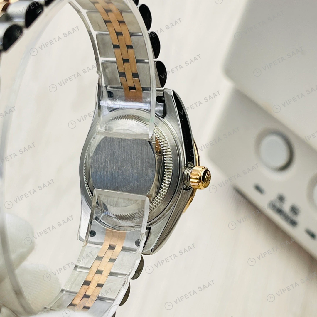 Rolex Datejust Beyaz Kadran Çelik Gold 31mm Super Clone ETA Eta Saat detay 9