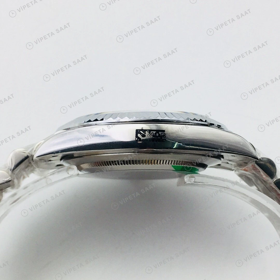 Rolex Datejust Gri Kadran Çelik 41mm Super Clone ETA Eta Saat yan görünüm