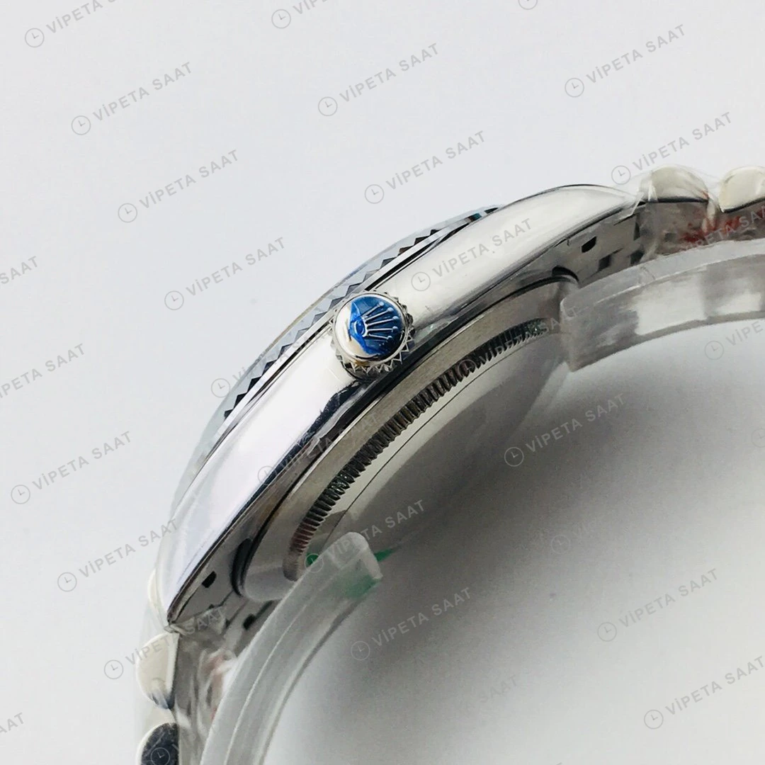 Rolex Datejust Gri Kadran Çelik 41mm Super Clone ETA Eta Saat detay 5