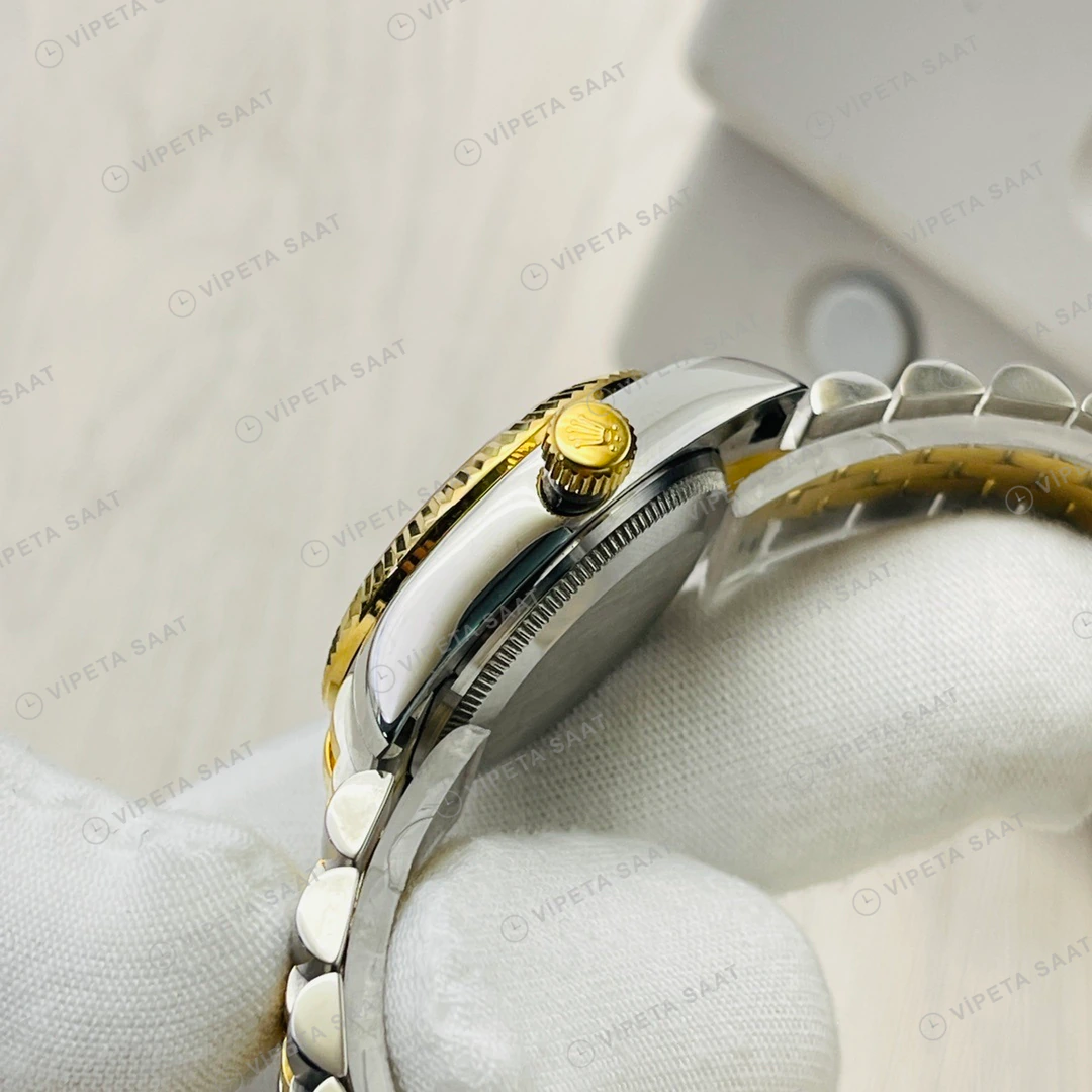 Rolex Datejust Gri Kadran Two-Tone Jubilee Super Clone ETA Eta Saat detay 3