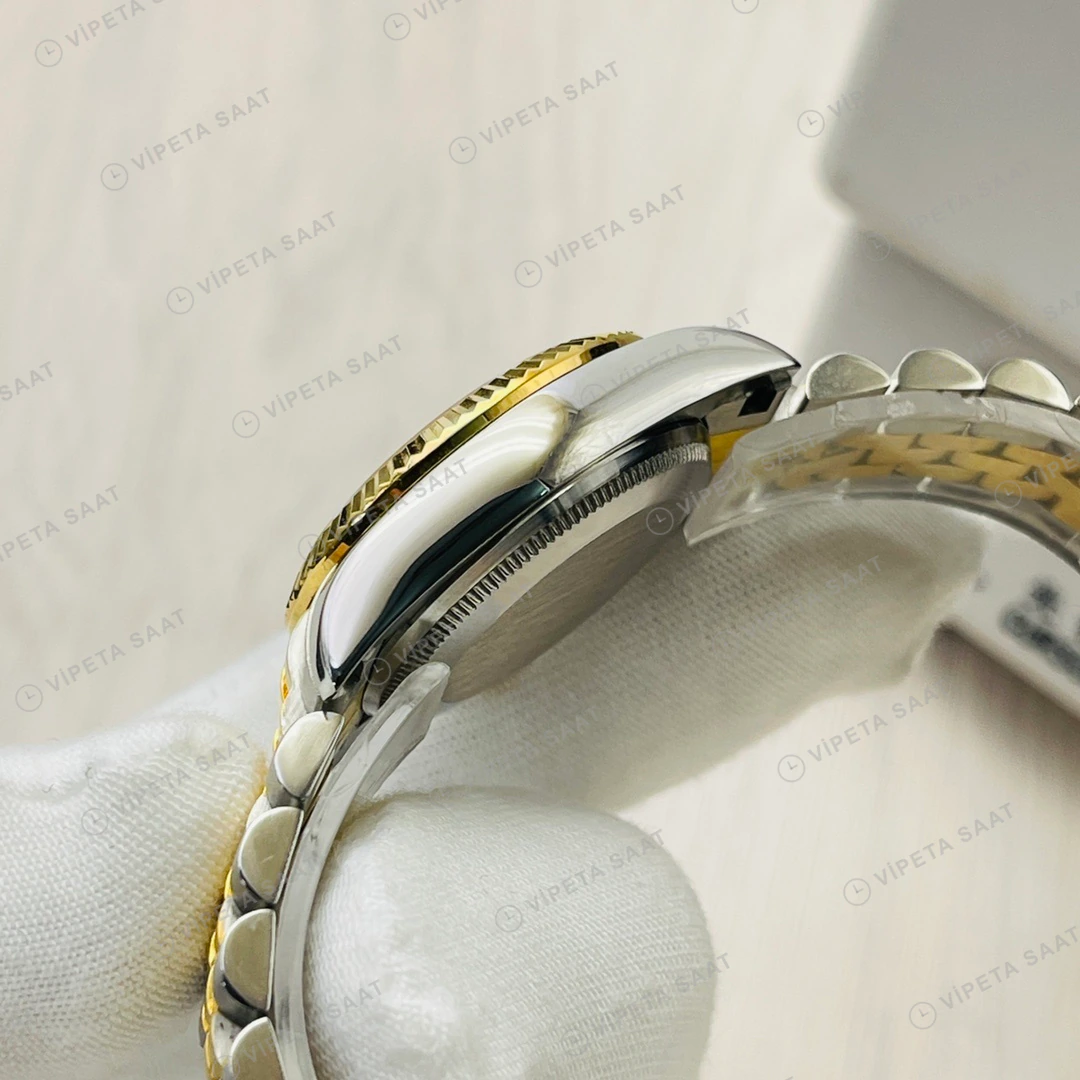 Rolex Datejust Gri Kadran Two-Tone Jubilee Super Clone ETA Eta Saat detay 5
