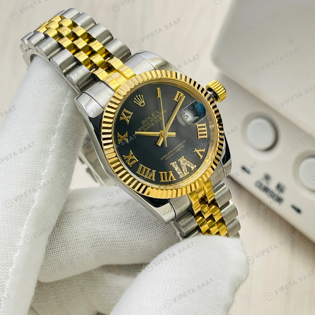 Rolex Datejust Gri Kadran Two-Tone Jubilee Super Clone ETA Eta Saat detay 6