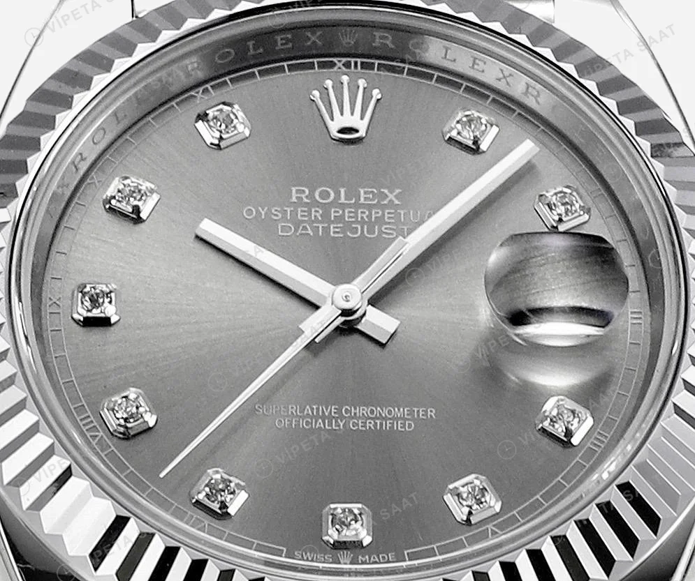 Rolex Datejust Gri 41mm Oyster Super Clone ETA Saat detay 7
