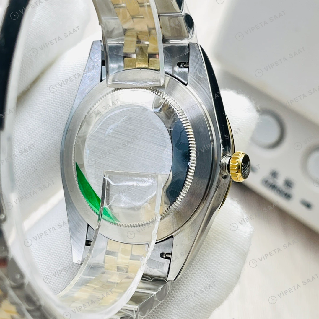 Rolex Datejust Siyah Kadran Çelik Gold 41mm Super Clone ETA Eta Saat detay 8