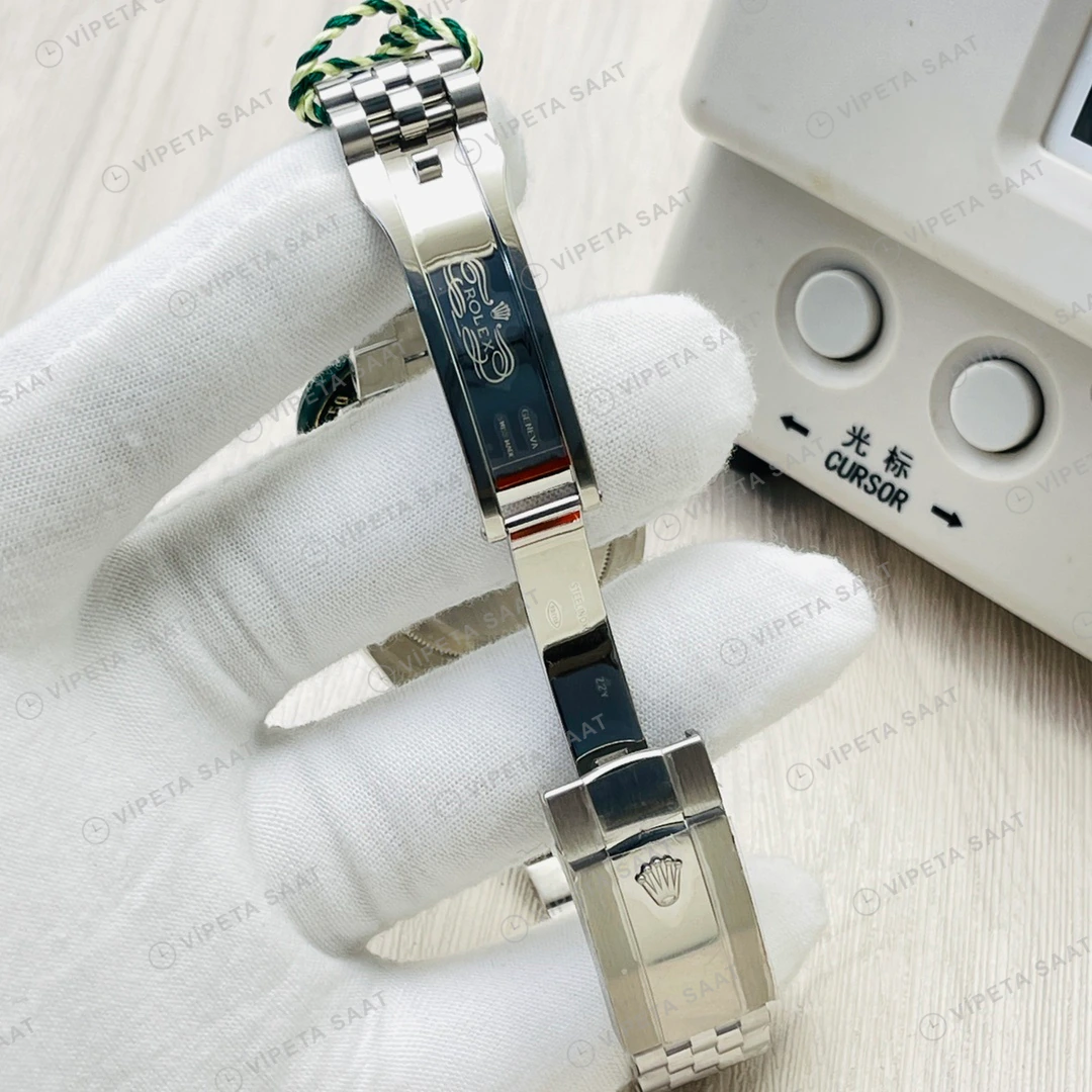 Rolex Datejust Siyah Kadran Çelik Super Clone ETA Eta Saat detay 3