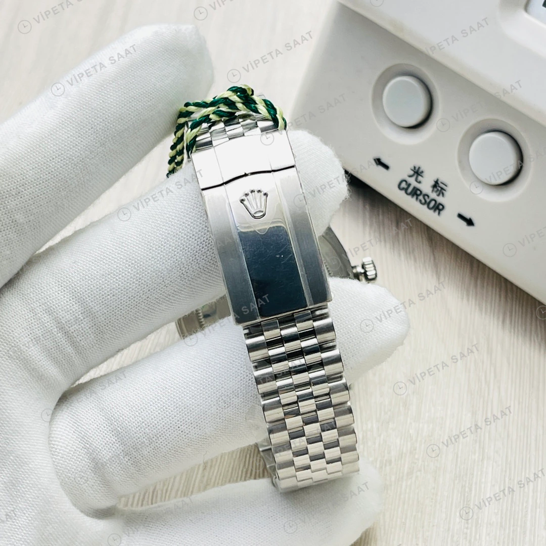 Rolex Datejust Siyah Kadran Çelik Super Clone ETA Eta Saat detay 4