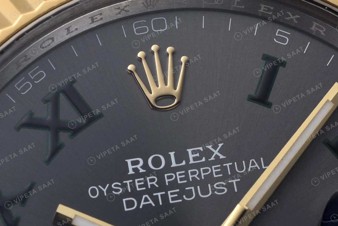 Rolex Datejust 126333 wimbledon Gri Jubilee 3235 Super Clone ETA Saat detay 8