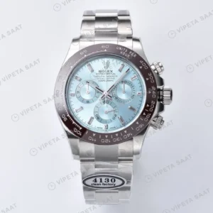 Rolex Daytona Gümüş 40mm Oyster Super Clone ETA Saat karşıdan görünüm