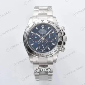 Rolex Daytona Mavi 40mm Oyster Clean Factory 4130 Super Clone ETA Saat karşıdan görünüm