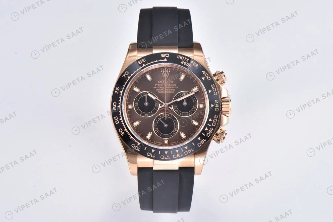 Rolex Daytona 116515LN Kahve Oyster Clean Factory Super Clone ETA Saat karşıdan görünüm