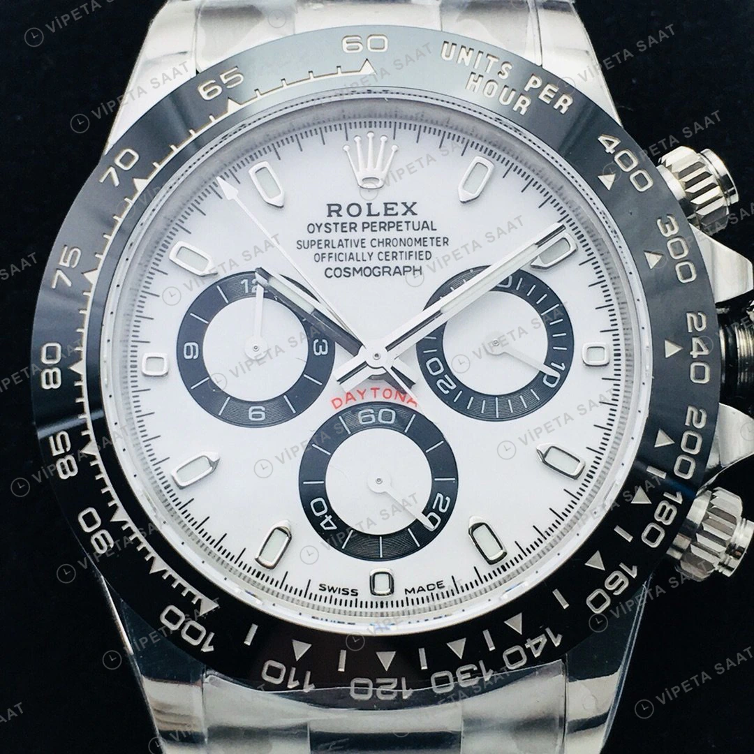 Rolex Daytona Kronograf Beyaz Kadran Çelik 40mm Super Clone ETA Eta Saat detay 5