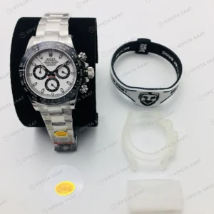 Rolex Daytona Kronograf Beyaz Kadran Çelik 40mm Super Clone ETA Eta Saat detay 6