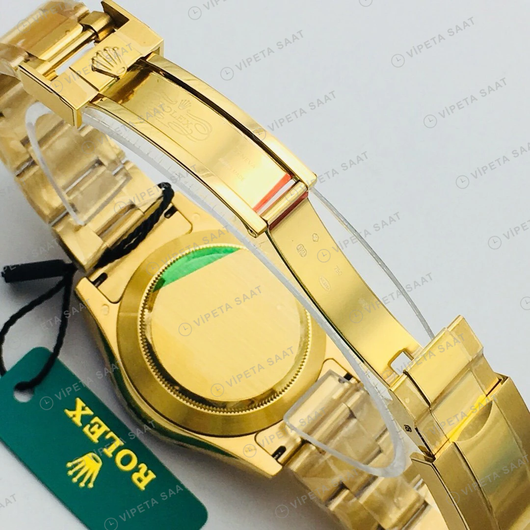 Rolex Daytona Kronograf Champagne Kadran Taşlı Bezel Gold 40mm Super Clone ETA Eta Saat detay 6