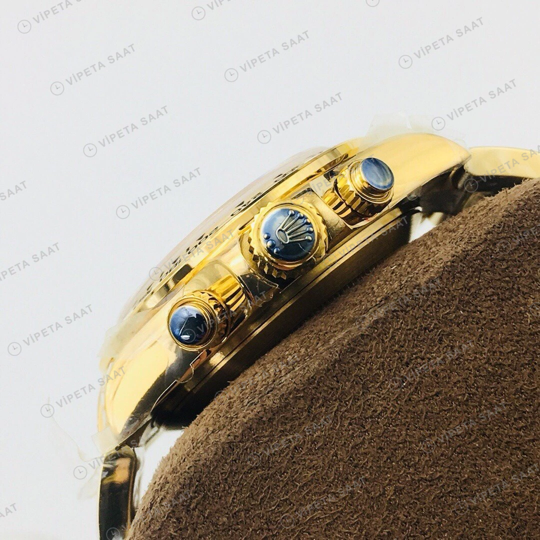 Rolex Daytona Kronograf Kırmızı Kadran Gold 40mm Super Clone ETA Eta Saat detay 9