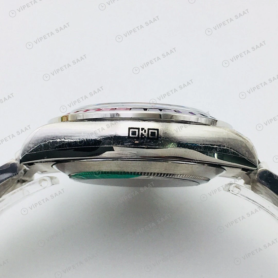 Rolex Daytona Kronograf Siyah Kadran Taşlı Bezel Çelik 40mm Super Clone ETA Eta Saat yan görünüm