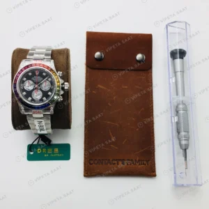 Rolex Daytona Kronograf Siyah Kadran Taşlı Bezel Çelik 40mm Super Clone ETA Eta Saat detay 3