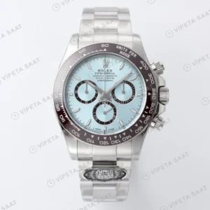 Rolex Daytona 116506 Platin Gümüş Oyster Clean Factory Super Clone ETA Saat karşıdan görünüm