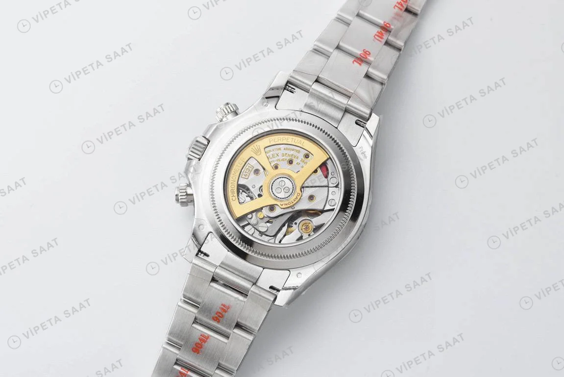 Rolex Daytona 116506 Platin Gümüş Oyster Clean Factory Super Clone ETA Saat detay 5
