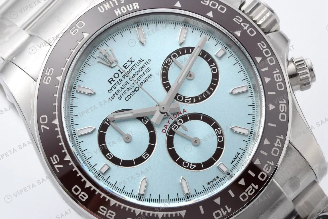 Rolex Daytona 116506 Platin Gümüş Oyster Clean Factory Super Clone ETA Saat detay 8