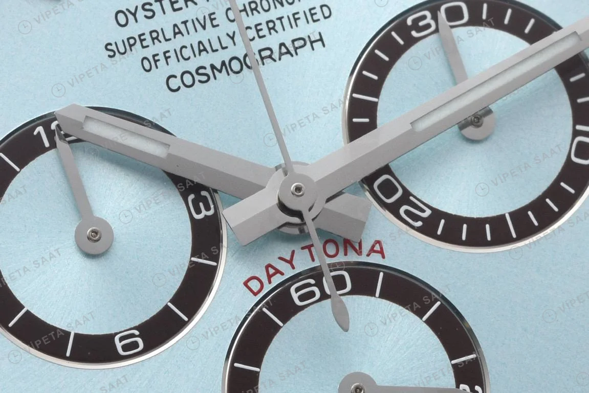 Rolex Daytona 116506 Platin Gümüş Oyster Clean Factory Super Clone ETA Saat detay 9