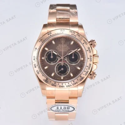 Rolex Daytona Siyah Clean Factory 4130 Super Clone ETA Saat karşıdan görünüm