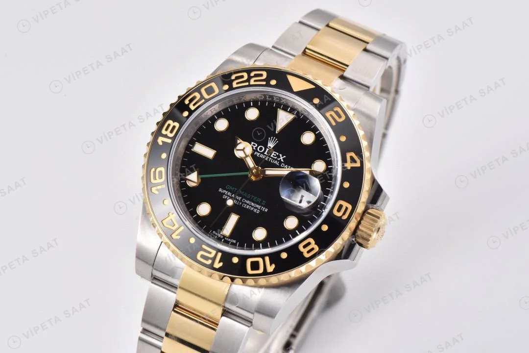 Rolex GMT-Master II 116713LN Siyah Oyster Clean Factory Super Clone ETA Saat detay 4