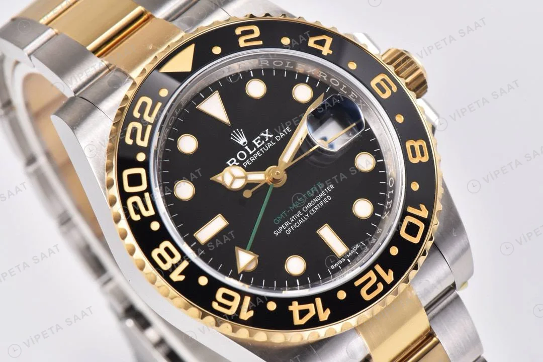Rolex GMT-Master II 116713LN Siyah Oyster Clean Factory Super Clone ETA Saat detay 7